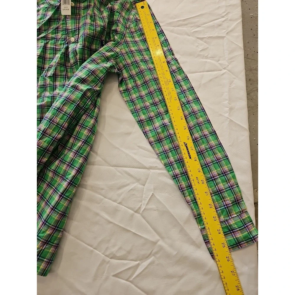 NWT RALPH LAUREN BOYS Green PLAID SHIRT  XL(18/20)